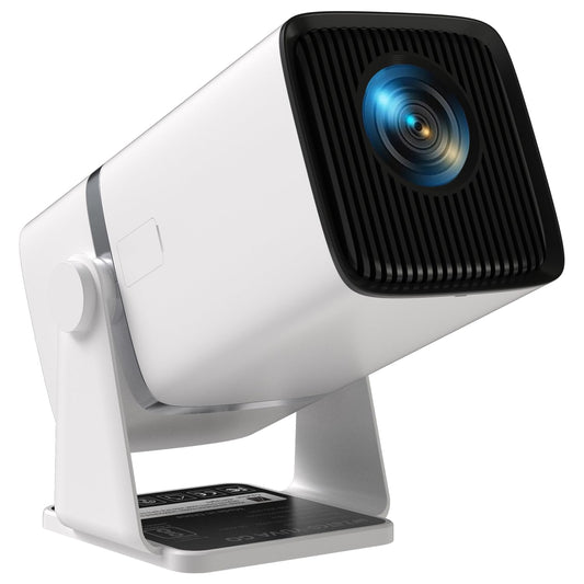 Go Android 13.0 Smart Projector, 1080P & 4K Support, Rotatable Design, Auto & 4D Keystone with Netflix, Prime etc, WiFi 6 & BT, Screen Mirroring, ARC, 720P Native, White